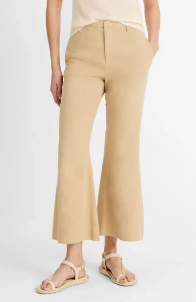 VINCE VINCE LINEN BLEND CROP FLARE PANTS