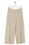 Vince Linen Blend Crop Wide Leg Pants In Oyster