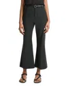 Shop Vince Linen Blend Cropped Pants In Black