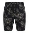 Vince Floral Pattern Shorts With Side And Back Pockets In Black