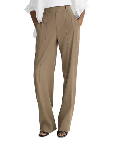 VINCE LINEN-BLEND HIGH-RISE PULL-ON PANT