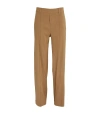 VINCE LINEN-BLEND HIGH-RISE STRAIGHT TROUSERS