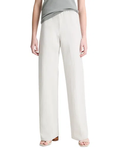 Vince Linen-blend High Waist Cotton Bias Pant In White
