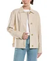 Vince Linen-blend Jacket In Neutral