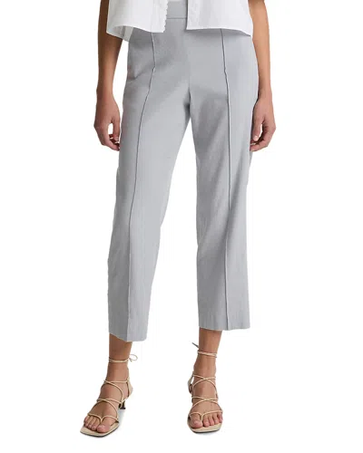 Vince Linen Blend Mid Rise Tapered Pull On Pants In Gray