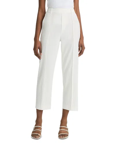 Vince Linen Blend Mid Rise Tapered Pull On Pants In Off White