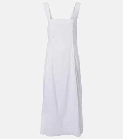 Vince Linen-blend Midi Dress In White