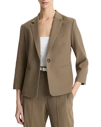 Vince Linen Blend Shrunken Blazer