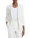 Vince Linen Blend Shrunken Blazer In White