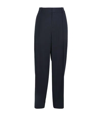 Vince Linen-blend Wide-leg Trousers In Black