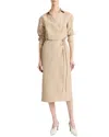 Vince Linen-blend Wrap Shirtdress In Multi