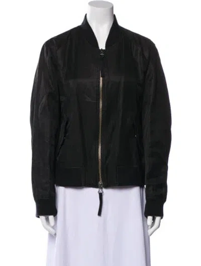 Pre-owned Vince Linen Bomber Jacket In Black