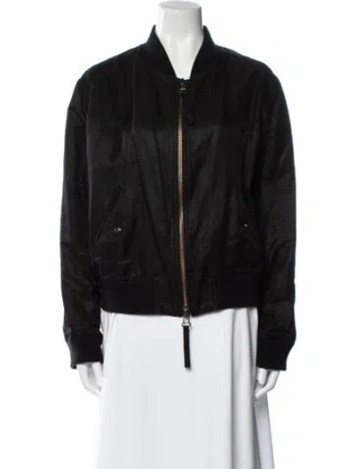 Pre-owned Vince Linen Bomber Jacket In Black