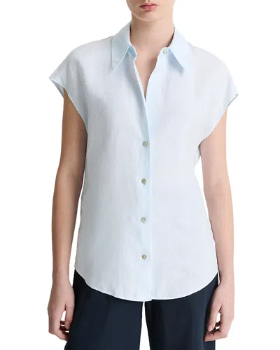 VINCE LINEN CAP SLEEVE SHIRT