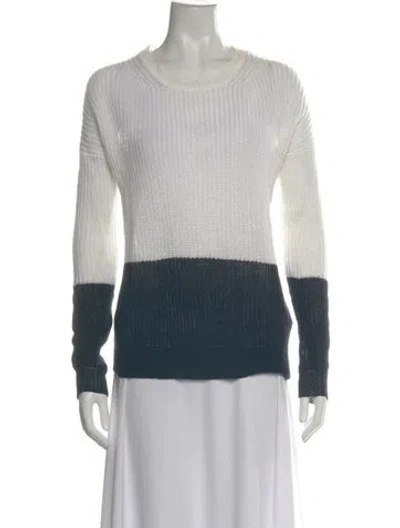 Pre-owned Vince Linen Colorblock Pattern Sweater In Grey