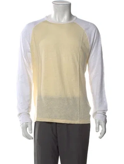 Pre-owned Vince Linen Crew Neck Cardigan In Neutral
