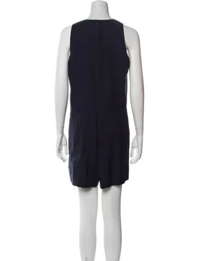 Pre-owned Vince Linen Crew Neck Romper In Blue