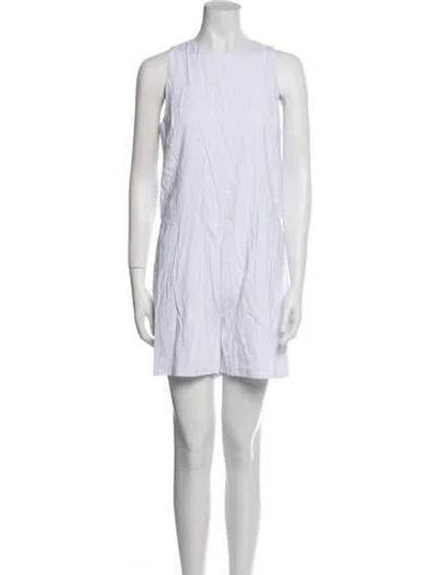 Pre-owned Vince Linen Crew Neck Romper In White