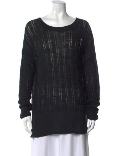 Pre-owned Vince Linen Crew Neck Sweater In Black