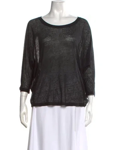 Pre-owned Vince Linen Crew Neck Sweater In Black