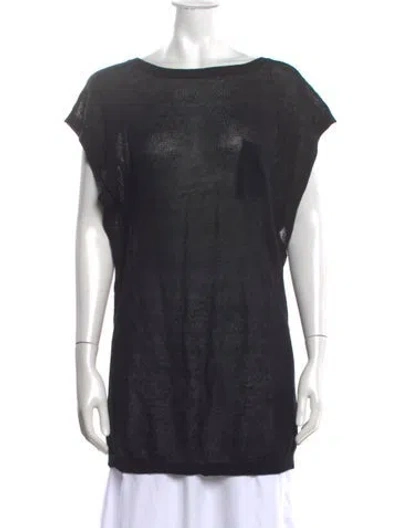 Pre-owned Vince Linen Crew Neck Sweater In Black
