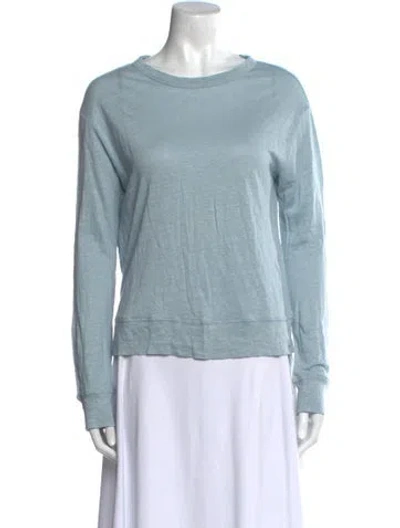 Pre-owned Vince Linen Crew Neck Sweater In Blue