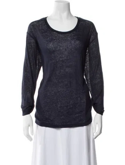 Pre-owned Vince Linen Crew Neck Sweater In Blue