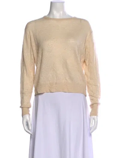 Pre-owned Vince Linen Crew Neck Sweater In Neutral