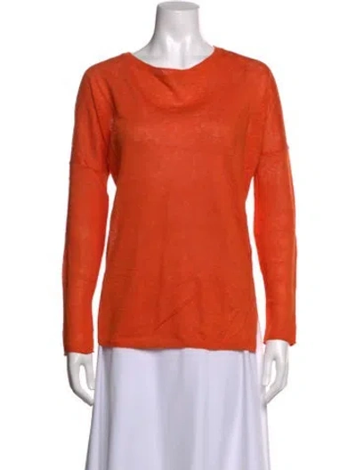 Pre-owned Vince Linen Crew Neck Sweater In Orange