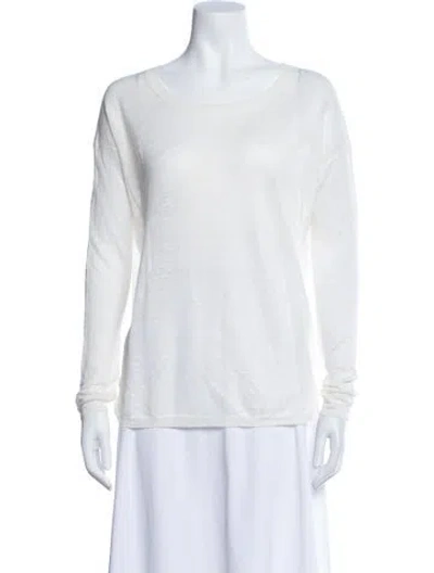 Pre-owned Vince Linen Crew Neck Sweater In White