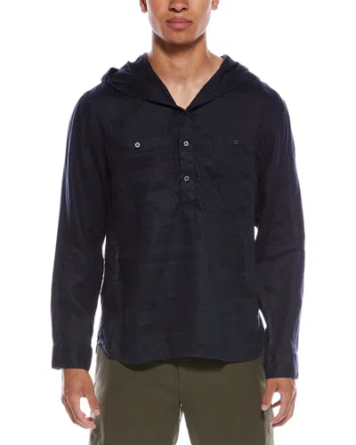 Vince Linen Hoodie In Gold