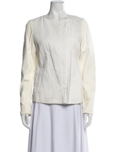 Pre-owned Vince Linen Jacket In Neutrals/white