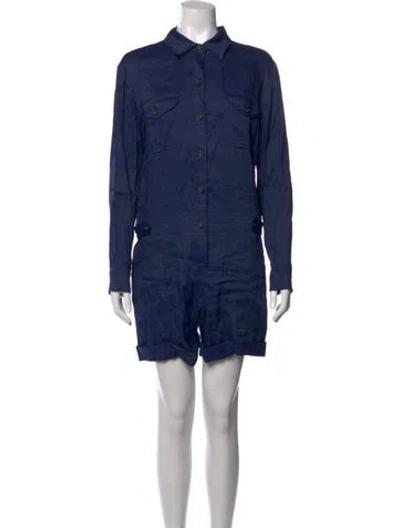 Pre-owned Vince Linen Jumpsuit W/ Tags In Blue