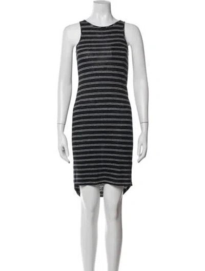 Pre-owned Vince Linen Knee-length Dress In Blue