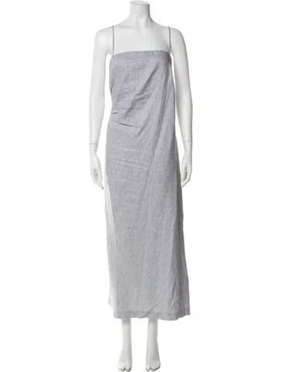Pre-owned Vince Linen Long Dress In Multi