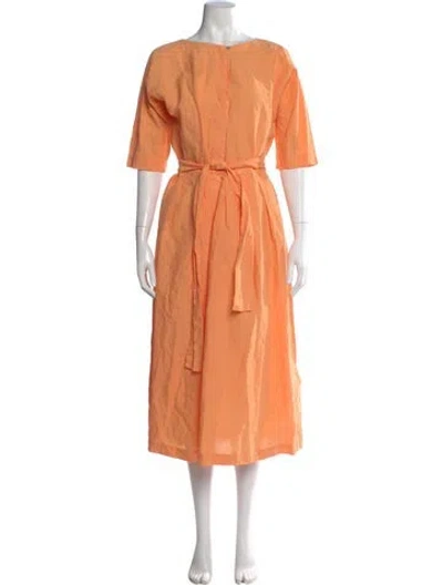 Pre-owned Vince Linen Long Dress W/ Tags In Orange
