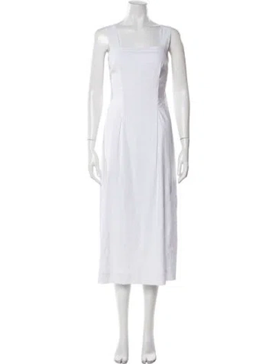 Pre-owned Vince Linen Long Dress In White
