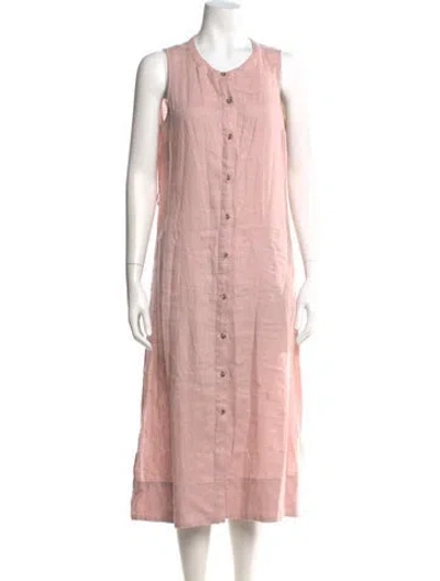 Pre-owned Vince Linen Midi Length Dress In Pink