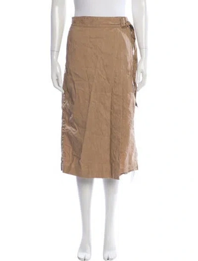 Pre-owned Vince Linen Midi Length Skirt In Neutral