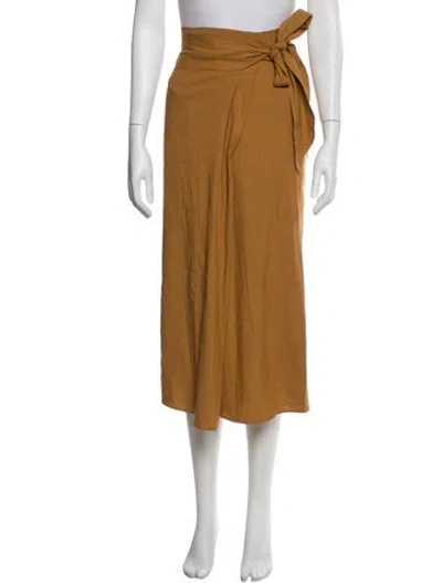 Pre-owned Vince Linen Midi Length Skirt W/ Tags In Neutral