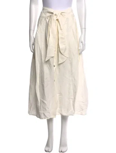 Pre-owned Vince Linen Midi Length Skirt W/ Tags In Neutral