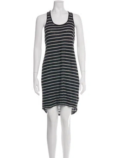 Pre-owned Vince Linen Mini Dress In Blue