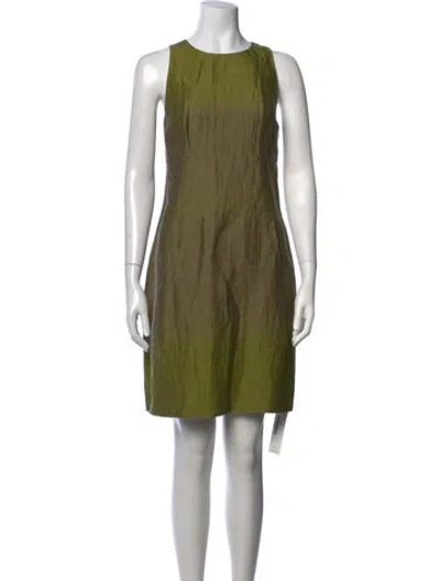 Pre-owned Vince Linen Mini Dress In Green