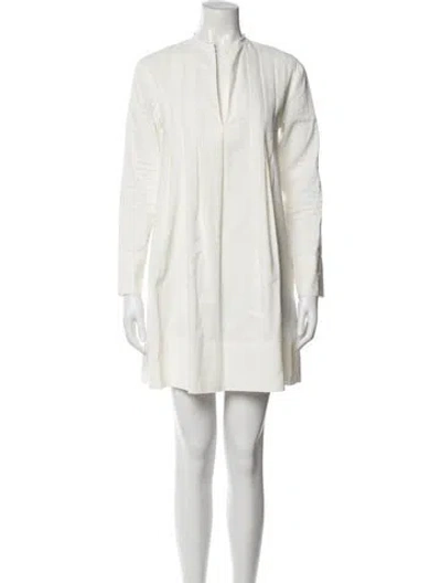 Pre-owned Vince Linen Mini Dress In Neutral