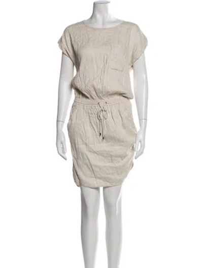 Pre-owned Vince Linen Mini Dress In Neutral