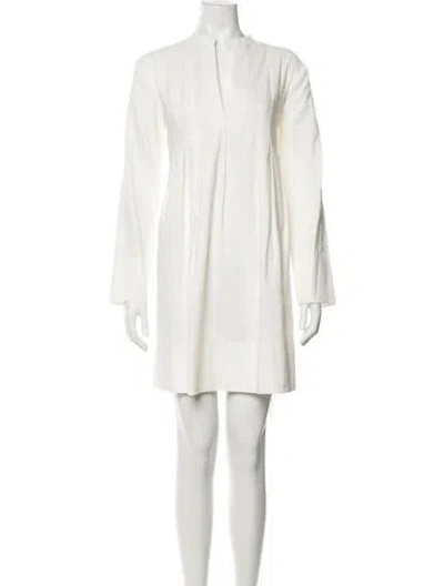 Pre-owned Vince Linen Mini Dress In Neutrals/white