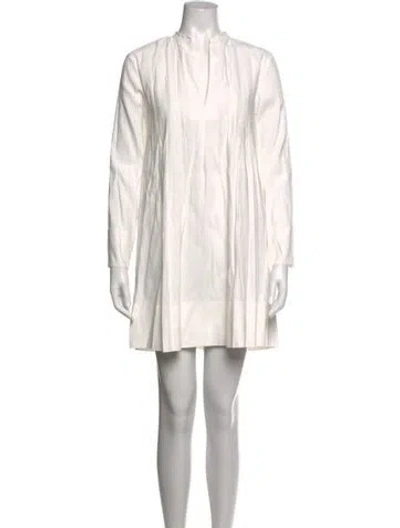 Pre-owned Vince Linen Mini Dress In White