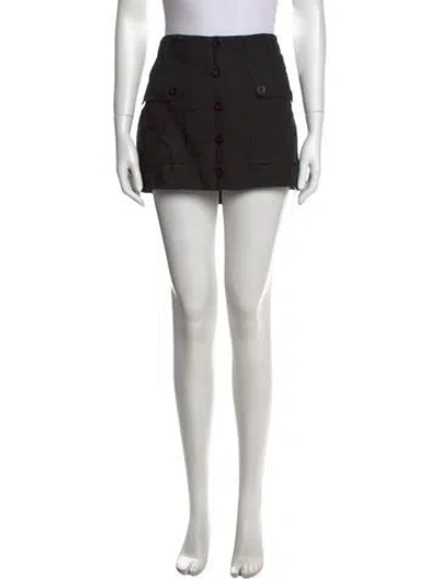 Pre-owned Vince Linen Mini Skirt In Black