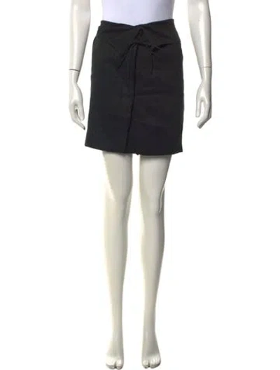 Pre-owned Vince Linen Mini Skirt In Black