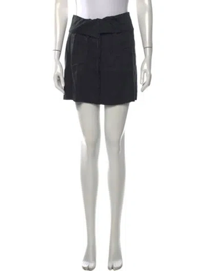 Pre-owned Vince Linen Mini Skirt In Black/grey